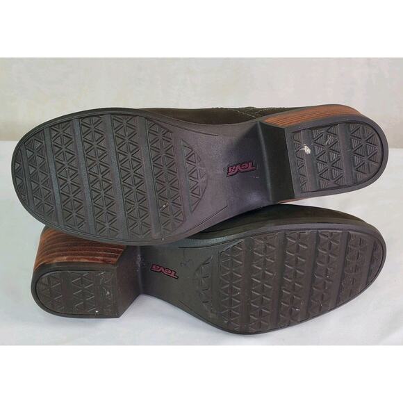 TEVA FOXY MID CALF WOMEN BOOTS LEATHER OLIVE GREEN US SZ 10 ZIPPER - Picture 11 of 12